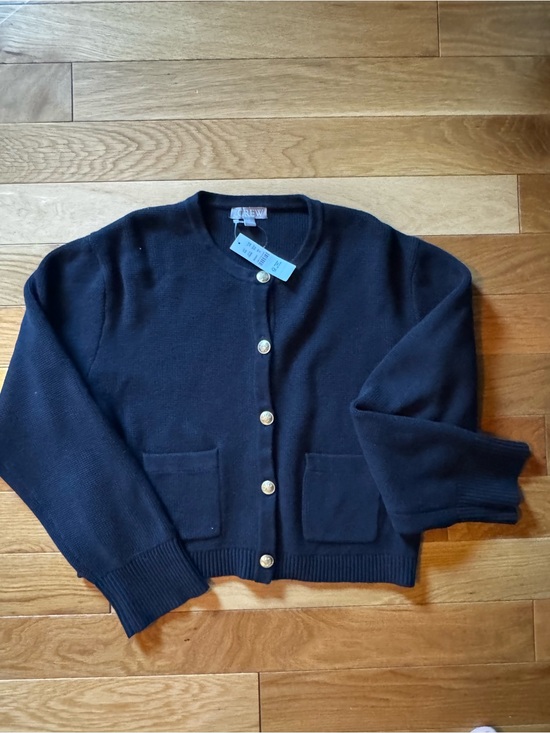 J. Crew Sweaters - J. Crew Black Knit Button-Front Cardigan with Gold Buttons